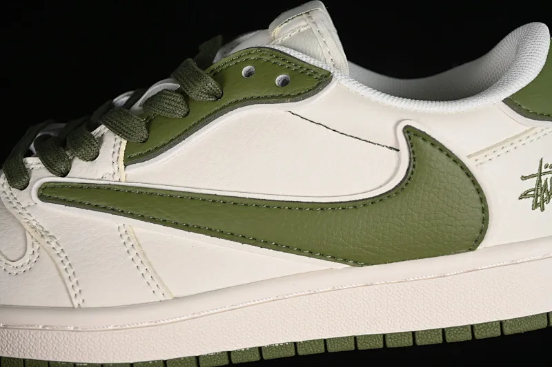 All Categories Air Jordan Jordan Series Basketball Shoes Air Jordan 1 Low High-end Customized Low-top Shoes Travis Scott x Fragment Design x Air Jordan 1 Low OG SP AJ1 Joe 1 Stussi Joint-Beige Army Green Low-top Cultural Casual Shoes DM6688-602